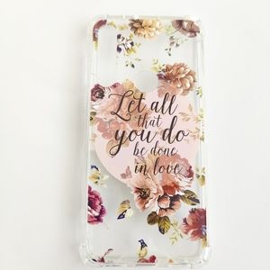 Motorola G8 Power 6.4 inch Floral Quote Clear Semi Hard shell Phone case cover